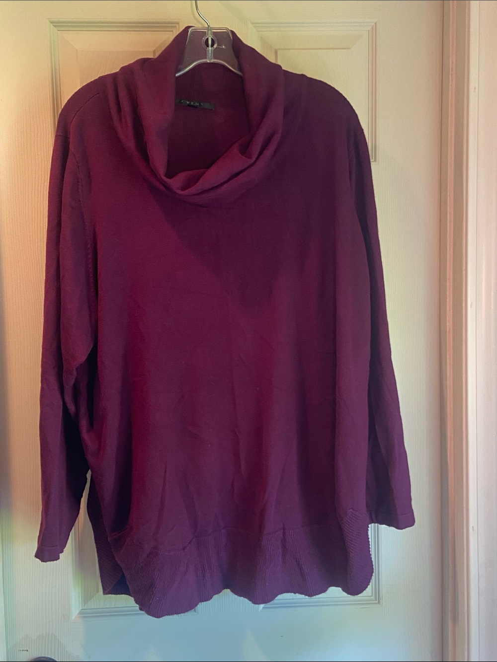 Cyrus Deep Plum Cowl Neck Sweater